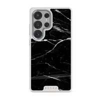 Noir Origin - Black Marble Samsung Galaxy S25 Ultra Case, Elite Light (Magnetic) / Silver