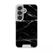 Noir Origin - Black Marble Samsung Galaxy S25 Case, Elite Light (Magnetic) / Silver