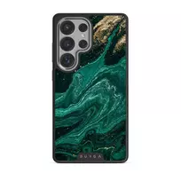 Emerald Pool - Elegant Samsung Galaxy S25 Ultra Case, Elite Dark (Magnetic) / Silver