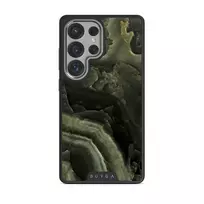 Misty Forest - Green Marble Samsung Galaxy S25 Ultra Case, Elite Dark (Magnetic) / Silver