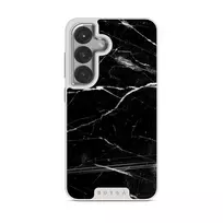 Noir Origin - Black Marble Samsung Galaxy S25 Plus Case, Elite Light (Magnetic) / Silver