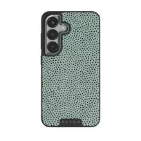 Mint Gelato - Dots Samsung Galaxy S25 Case, Elite Dark (Magnetic) / Silver