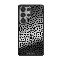 Almond Latte - Cute Samsung Galaxy S25 Ultra Case, Elite Mirror Dark (Magnetic) / Silver