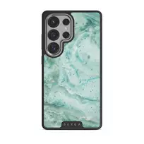 Uluwatu Waves - Teal Samsung Galaxy S25 Ultra Case, Elite Dark (Magnetic) / Silver