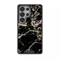 Make A Wish - Gold Marble Samsung Galaxy S25 Ultra Case, Elite Dark (Magnetic) / Silver