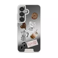 Oat Milk Please - Samsung Galaxy S25 Case, Elite Mirror Light (Magnetic) / Silver