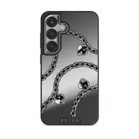 Cold Heart - Samsung Galaxy S25 Plus Case, Elite Mirror Dark (Magnetic) / Silver