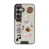 Oat Milk Please - Samsung Galaxy S25 Case, Elite Dark (Magnetic) / Silver
