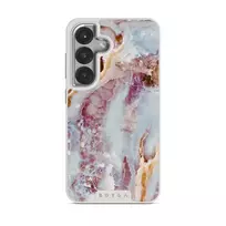 Frozen Leaves - Cute Marble Samsung Galaxy S25 Plus Case, Elite Light (Magnetic) / Silver