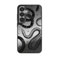 Poison - Samsung Galaxy S25 Plus Case, Elite Mirror Dark (Magnetic) / Silver