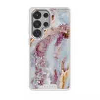 Frozen Leaves - Cute Marble Samsung Galaxy S25 Ultra Case, Elite Light (Magnetic) / Silver