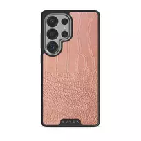 Pink Croco - Samsung Galaxy S25 Ultra Case, Elite Dark (Magnetic) / Silver