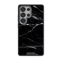 Noir Origin - Black Marble Samsung Galaxy S25 Ultra Case, Elite Dark (Magnetic) / Silver