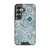 Tropical Oasis - Ornament Samsung Galaxy S25 Plus Case, Elite Dark (Magnetic) / Silver