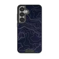 Drifting Shores - Line Art Samsung Galaxy S25 Plus Case, Elite Dark (Magnetic) / Silver