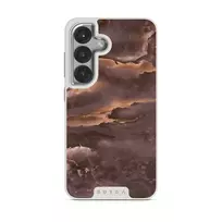 Fire Wood - Brown Marble Samsung Galaxy S25 Plus Case, Elite Light (Magnetic) / Silver