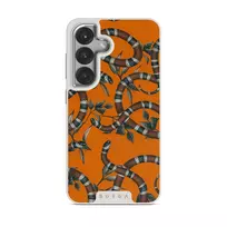 Bitter Apricot - Snake Samsung Galaxy S25 Plus Case, Elite Light (Magnetic) / Silver