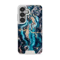 Mystic River - Blue Marble Samsung Galaxy S25 Plus Case, Elite Light (Magnetic) / Silver