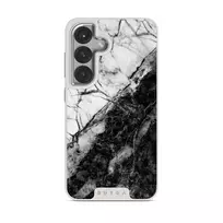 Fatal Contradiction - Black & White Marble Samsung Galaxy S25 Plus Case, Elite Light (Magnetic) / Silver