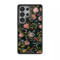 Bloomy Garden - Vintage Samsung Galaxy S25 Ultra Case, Elite Dark (Magnetic) / Silver
