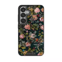 Bloomy Garden - Vintage Samsung Galaxy S25 Case, Elite Dark (Magnetic) / Silver