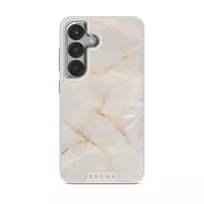 Vanilla Sand - Marble Samsung Galaxy S25 Plus Case, Elite Light (Magnetic) / Silver