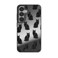 Salem - Samsung Galaxy S25 Plus Case, Elite Mirror Dark (Magnetic) / Silver