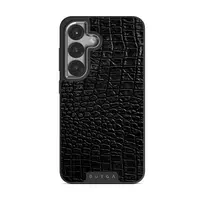 Reaper's Touch - Snakeskin Samsung Galaxy S25 Plus Case, Elite Dark (Magnetic) / Silver