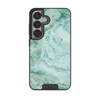 Uluwatu Waves - Teal Samsung Galaxy S25 Plus Case, Elite Dark (Magnetic) / Silver