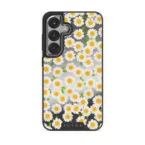 Pure Bliss - Daisy Samsung Galaxy S25 Plus Case, Elite Mirror Dark (Magnetic) / Silver