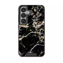 Make A Wish - Gold Marble Samsung Galaxy S25 Case, Elite Dark (Magnetic) / Silver