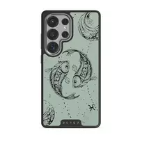 Pisces - Samsung Galaxy S25 Ultra Case, Elite Dark (Magnetic) / Silver / Turquoise