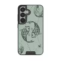Pisces - Samsung Galaxy S25 Plus Case, Elite Dark (Magnetic) / Silver / Turquoise