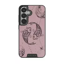 Pisces - Samsung Galaxy S25 Case, Elite Dark (Magnetic) / Silver / Pink
