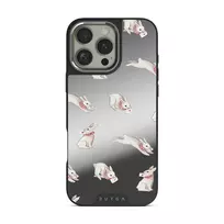 Late Again - iPhone 16 Pro Max Case, Elite Mirror Dark (MagSafe) / Silver
