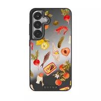 Al Fresco - Samsung Galaxy S25 Case, Elite Mirror Dark (Magnetic) / Silver