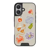 Seaside Muse - iPhone 16 Plus Case, Elite Dark (MagSafe) / Silver