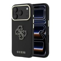 Guess Grained & Big Resin Logo Case for iPhone 18 Pro Max / 17 Pro Max – Black