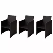 Sodo kėdės 3 pcs Ruda 56 x 52 x 87 cm Poli ratanas