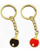 TIBHAR Red/Gold Raktų žiedas - mini stalo teniso raketė su perle