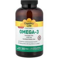 Country Life, Natūralios Omega-3, 300 minkštųjų kapsulių