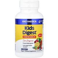 Enzymedica, Kids Digest® kramtomosios tabletės be cukraus, vaisių skonio, 90 tablečių