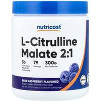 Nutricost, L-citrulino malatas 2:1, mėlynųjų aviečių, 300 g