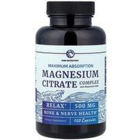 Nobi Nutrition, Magnio citrato kompleksas, maksimali absorbcija, 500 mg, 120 kapsulių