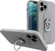 Hurtel Ring silikoninis dėklas skirtas iPhone 12 mini, sidabrinis