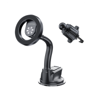 CANYON OnGrip 12 Magnetic Car Holder – Black (Suction Cup + Air Vent Mount)