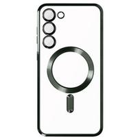 MagSafe dėklas Samsung S23 - AVIZAR - Skaidrus / Žalias - Magnetinis žiedas - Integruota fotoaparato apsauga