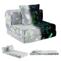 Sofa-lova 3-in-1 Vaikiška sofa 65,5x60,5x41,5 cm Pilka, flanelės audinys