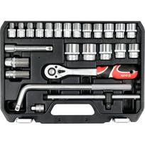 Yato įrankių rinkinys YT-38741, 1/2" 12.7mm, 25 vnt, 72 dantukai, CrV 6140, CrV 50BV30, AS-DRIVE, automobilių servisas