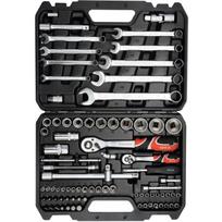 Yato įrankių rinkinys YT-12691, 82 vnt., 1/4" 6.3mm, 1/2" 12.7mm, 72 dantys, AS-DRIVE, 40CrV, CRV 6150, CrV 50BV30, CrMo SCM-440